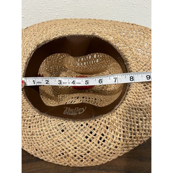Bailey U-ROLLIT Vintage Cowboy Hat New West Western Straw Hat Tan Small Cowgirl - Picture 9 of 12